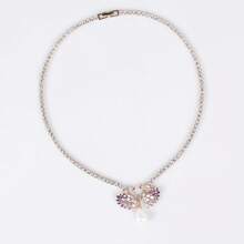 3件套时尚优雅女士项链，钻石项链，天鹅造型，镶嵌立方氧化锆，女士耳环，女士项链，配饰套装，珠宝套装，西部舞会珠宝配饰，礼品