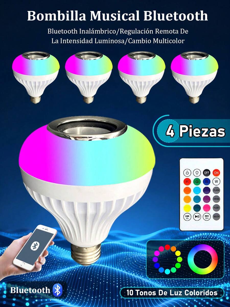 Foco inteligente Led Rgbw De Control Remoto