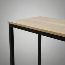 Ecommerc3 MOBLEKIT | 木質和金屬材質的沙發或床邊桌，固定式或可調節式，可選配輪子，家用緊湊型書桌 - 免費送貨 ✅ 24/48 小時送達西班牙（半島） - 黑色桌子 3:40x30x60 厘米 - 查看 5