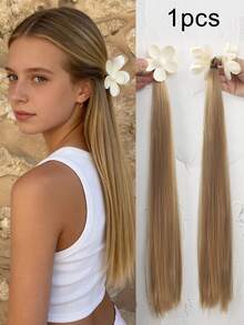 1pc 18 Inch Straight Hair Ponytail Wig With Clip, Suitable For Women - Multicolor - View 10