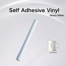 1PC Self-Adhesive Vinyl, Adhesive Vinyl Roll For All Cutting Machine, For Decor Sticker, Car Decal, Scrapbooking, Signs, Glossy - G913 White - View 8