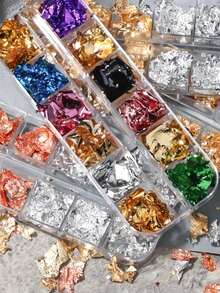 1 Box New Japanese Style Rose Gold/Silver Foil, Rainbow Resin Gold Foil, Suitable For DIY Jewelry And Nail Art Decoration Nails - Multicolor - View 2