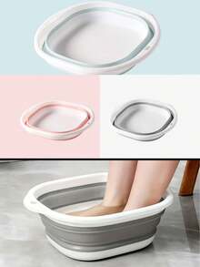 2pcs Multi-Functional Foldable Silicone Basin, Foot Spa Tool Basin, Foot Soaking Basin, Foot Care Foldable Basin - Multicolor - View 1