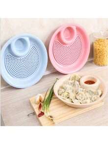 Kitchen Dual-Layer Wheat Straw Disc Tool With Mini Spices Dish Fruit Bowl Dumplings Dish Tableware
