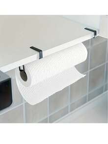 1pc Easy Install Black Metal Paper Towel Holder - Wall Mounted, No Drilling Design, Suitable For Kitchen And Bathroom Organization - Multicolor - View 5