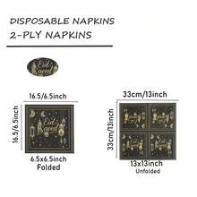 10pcs/20pcs 2025 New Ramadan Paper Napkins, 13x13 Inches - Wedding Birthday Garden Party Decorative Napkins, For Restaurant, Kitchen, Cafe Decor - Black - View 2