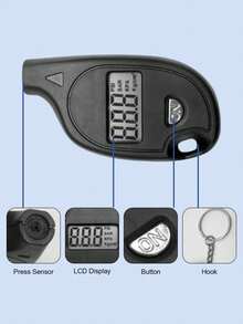 Mini LCD Digital Tire Pressure Gauge With Keychain, Suitable For Car, Truck, Motorcycle Tire Inspection Tool, Auto Repair Tool, Automotive Accessory