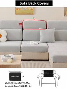 1 Stück Stretch Sofabezug, rutschfeste Vollabdeckung Sofa Sitzbezug, Chenille Stoff Allwetter Sofa Kissenbezug, dicker Sofa Überwurf, maschinenwaschbar, staubdicht, tierfreundlich, dekorativ, verstellbar für Ecksofa, Schlafzimmer, Büro, Wohnzimmer 1/2/3/4 Sitzer - Hellgrau - Übersicht 16