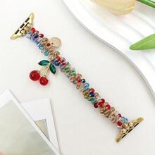 1pc Women's Leather Rope Hanging Strap, Stainless Steel Watch Band Compatible With 38/40/41/42/44/45/49mm Ultra/SE/8/7/6/5/4/3/2/1 - Multicolor - View 9