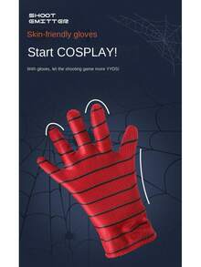 1个/2个蜘蛛网发射器，适合小小英雄，可穿戴腕式发射器，带吸盘，软弹蜘蛛网发射器，蜘蛛射手，蜘蛛网弹射器，黑色科技手套玩具 - 彩色 - 查看 10