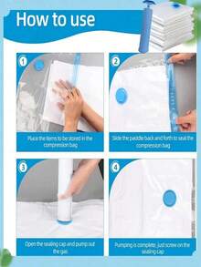 1/5 Vacuum Seal Compression Bag, Vacuum Storage Bag, Vacuum Sealing Bag, Space-Saving Luggage Bag, Travel Compression Bag, Foldable Clothing Organizer Bag, Storage Bag For Clothes, Bedding And Winter Clothing - Saves 80% Of Space, Moisture-Proof And Insect-Proof. - Multicolor - View 7