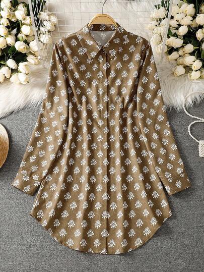 女士长袖全印花前扣阿拉伯风格上衣