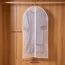 5pcs/1pc Dust Cover Garment Bag, Zipper Closure Transparent Dust-Proof Cover For Suits, Coats, Down Jackets, Dresses, Home/Bedroom Use - Multicolor - View 6