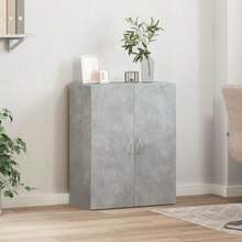 Classeur vidaXL, gris béton, 60 x 32 x 77,5 cm, matériau à base de bois - Gris - Voir 3