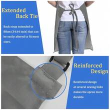 4 Pack Chef Apron, Adjustable Apron With 2 Pockets, Unisex Personalised Apron For CooFKing, Kitchen, Restaurant,Grey - Grey - 查看 5