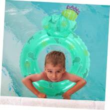 Anillo De Natacin De Cactus Accesorio De Natacin Swimming Pool Toys Suministro De Natacin Anillo De Natacin Kawaii Aid Float Rings Beb Piscina De Polivinilo Playa - Verde + 55CM - Ver 3