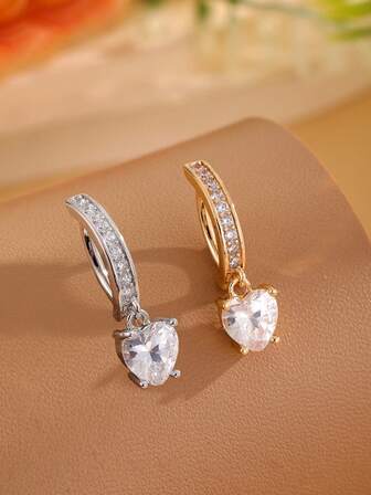 1pc Cute Reverse Dangle Heart Belly Button Ring, Suitable For Daily Wear