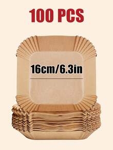 200/100 Stück 16cm/20cm Einweg-Luftfritteuse-Liner, quadratische Luftfritteuse-Backpapier-Blätter, passend für Frittierkörbe, Backbleche, Öfen, Kochutensilien, Küchenartikel, Küchenhelfer 200/150/100/50/1 Stück