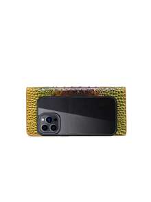 Classic Crocodile - Patterned Wallet - Zippered Pocket & Card Holders, Ideal For Daily Use - Cá Vàng Nâu - Xem 9