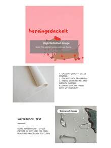 1pc Frameless Valentine's Day Dachshund Decor Pink Art Cute Pet Poster Heart Theme Animal Wall Decor, Suitable For Bedroom, Dorm, Nursery, Living Room, Party Decoration - Multicolor - View 9