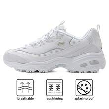 Skechers D'LITES系列系带运动鞋，女士休闲通勤鞋，跑步鞋 896180-WHT - 白色 - 查看 1