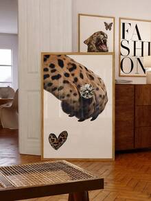 1/3件套无框豹纹墙画套装，奢华动物纹海报系列，现代魅力墙面装饰，适用于大学公寓宿舍客厅 | 房间装饰卧室，装饰品，墙面装饰画，复古装饰 - 彩色 - 查看 5