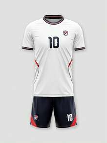 Customized 2026 World Cup England National Football Team Uniform Set With Personalized LOGO, Numbers, Team Name And Player Names. Sports White - White - View 3