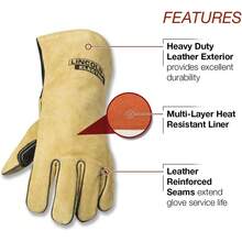 Guantes de Soldadura MIG/Stick de Uso Pesado| Resistente al calor y durabilidad| XL| K4082-XL. - Negro/Bronceado - Ver 9