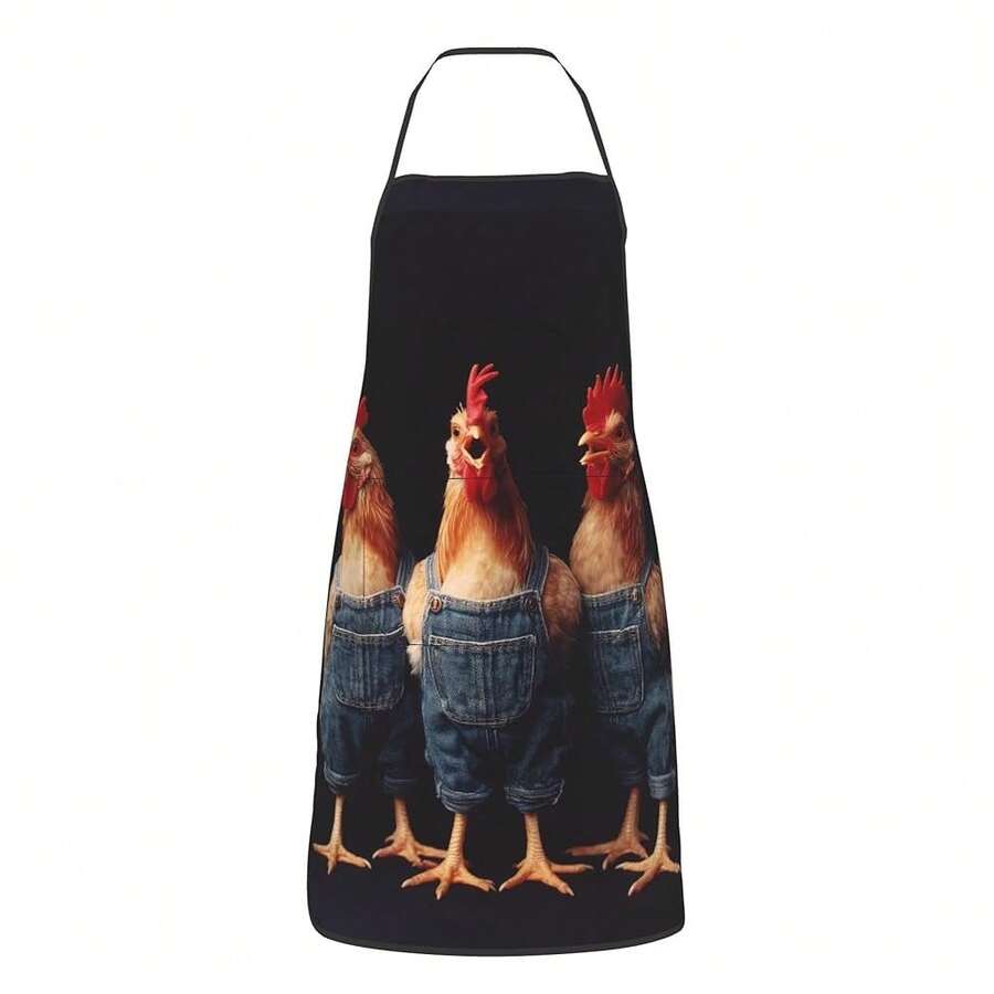 Kitchen Aprons For Men With Pockets Chef Apron For Women CooFKing Gardening BaFKing Server Waitress,Chicken - Thịt gà - Xem 1
