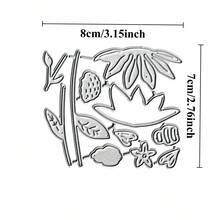1个花朵金属切割模具，适用于DIY剪贴簿、卡片制作、压花和纸艺——兼容压花机，可手动使用，用于相册装饰工具 - 銀色 - 查看 9