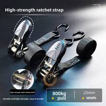 Dây buộc hàng bằng cao su đàn hồi, rộng 25mm, có khóa ratchet, rất cần thiết cho xe tải và xe máy. - Kiểu móc đôi - 3 mét - Xem 1