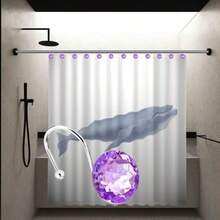 12 ganchos de cortina de ducha para baño acero inoxidable resistente a la oxidación anillos de cortina de ducha para cortinas de ducha ropa toallas etc. - Morado - Ver 5