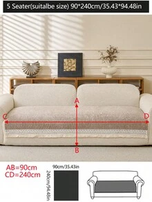 1pc Luxury Chenille Sofa Cushion Cover, Modern Minimalist Fashion Dust-Proof Anti-Slip Sofa Seat Pad, Washable, Suitable For Bedroom, Office, Living Room Combination, L-Shaped Sofa And 1/2/3/4 Seat Sofa, All Season - Khaki - View 20