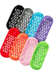 Gel-Socken, Fußpflege-Belebungssocken, Fußmaske Fußspa Essenzielle Öl nährende Socken, Weichmachende Abgestorbene Haut Gel-Socken, Rutschfeste Socken, Gel-Sport-Socken, Geeignet für Zuhause, Sport und Reisen. Urlaubsgeschenk. - Verschiedenfarbig - Übersicht 11