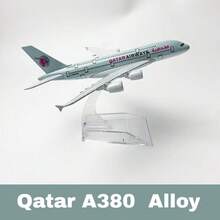 Qatar Airways Airplane Model, Die-Cast Metal Airplane Model, Suitable For Collection And Holiday Gifts - Grey - View 10