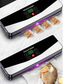 1pc Automatic Vacuum Sealer Machine For Home Use, Equipped With Vacuum Pump, Includes 10pcs Vacuum Bags, Wet & Dry Use, USB Rechargeable, Battery Capacity: 2000mAh - Black - View 7