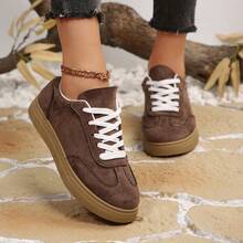 春季新款女式白色学生运动鞋 时尚百搭透气休闲鞋ins风 - 咖啡棕 - 查看 4