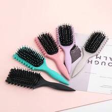 Wheat Straw Massage Comb, Multifunctional Curling Comb, Airbag Comb For Straight Hair. - Black - View 3