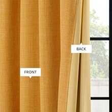 HPD Half Price Drapes - Cortinas de Lino sintético para Sala de Estar (1 Panel), 50 de Ancho x 108 de Largo, Cortinas texturizadas para oscurecer la habitación para recámara, 108 Pulgadas de Largo(127An x 274.3Al cm (1 Paneles) Diente de león dorado, negro) - Multicolor - Ver 8
