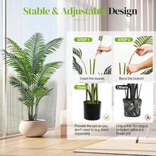 Artificial Palm Tree 4FT Fake Tree With White Tall Planter 2 Pack Faux Tropical Areca Floor Plant In Pot Artificial Silk Plant For Home Office Living Room Decor Indoor - 5 FT - Xem 3