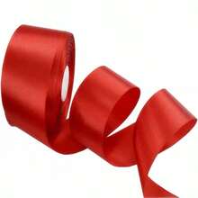 4cm Solid Red Satin Ribbon Rose Flower Bouquet Decor, Handmade DIY Woven Rope Gift Ribbon, Solid Color Satin Ribbon Suitable For Holiday Scene Decoration, Valentine's Day Flower Decor, Gift Packaging Ribbon