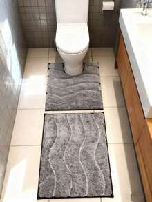 2 PCS TAPETE DE MICROFIBIBRA 50x80com 50x60ucm - Cinza Claro - Visão 9