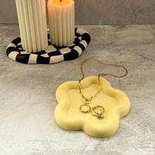 1个花形硅胶模具，DIY简易花卉托盘石膏模具，家居装饰/礼品展示环氧树脂模具，手工浇铸模具，珠宝展示托盘粘土硅胶模具 - 白色 - 查看 7