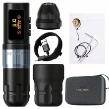 Ambition 1PC Shura-X Wireless Tattoo Machine 3.5/4.0mm Stroke 1-12V Voltage Battery 1800mAh Double Bearing Direct Drive Tattoo Pen - Gold - View 12