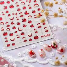 Silver Nail Art Stickers Heart Star Nail Decals With Metal Design 5D Embossed Self Adhesive Clock Nails Stickers Charms Supply For Women Girls Kid Manicure DIY Decorations - 顏色01 - 查看 3