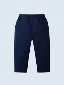 BOARNSEORL 3pcs Baby Boys Gentleman Outfit Set: Long Sleeve Shirt With Bow Tie, Navy Vest, And Pants, Fashionable & For New Year's Eve, Christmas Party, Wedding, Banquet - Navy Blue - View 9