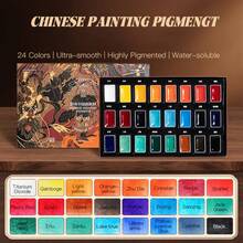 Rubens 12/24 Colors Chinese Painting Solid Watercolor Paints, Solid Ink Painting Pigments Starter Set For Beginners - Single Piece - View 9