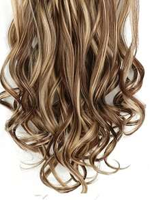 7件套16夹合成24英寸长卷发假发，耐热发夹，渐变黑棕金色女士假发 - 彩色 - 查看 6