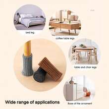 24/16/4 件装家具椅腿套，防滑家具腿套，针织椅腿保护套，适用于家庭/客厅，保护地板 - 彩色 - 查看 6