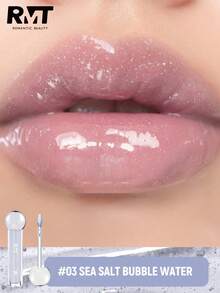 1pc Romantic Makeup RMT: Lip Gloss - High Shine, Moisturizing, Long-Lasting Color, Prevents Dry, Cracked Lips, Essential Lip Makeup For Girlfriend, Mom, Sister - 彩色 - 查看 12